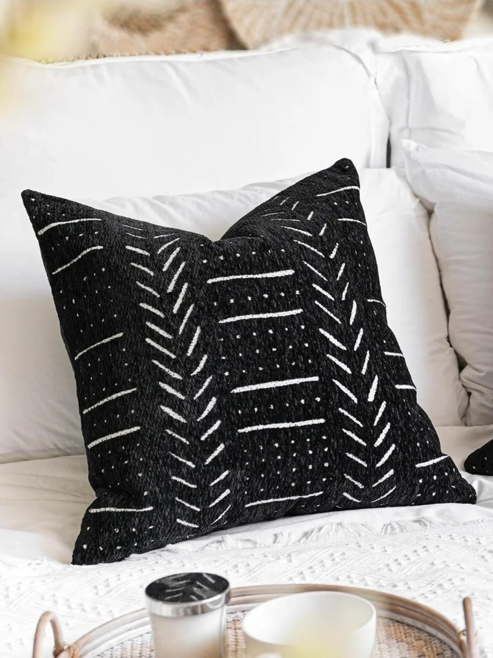 Decorative Throw Pillow Cover with Embroidery - Home (SET OF 4)